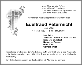 Traueranzeige von Edeltraud Petermichl von Memminger Zeitung
