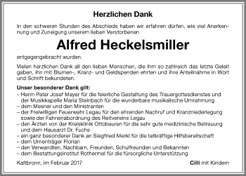 Traueranzeige von Alfred Heckelsmiller von Memminger Zeitung