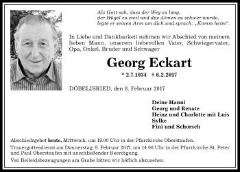 Traueranzeige von Georg Eckart von Allgäuer Zeitung