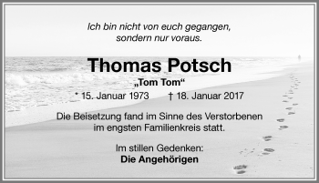 Traueranzeige von Thomas Potsch von Memminger Zeitung