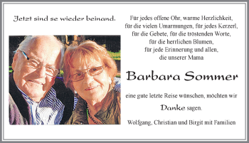 Traueranzeige von Barbara Sommer von Allgäuer Zeitung, Füssen
