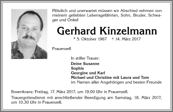 Traueranzeige von Gerhard Kinzelmann von Allgäuer Zeitung,Kempten