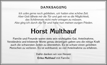 Traueranzeige von Horst Multhauf von Allgäuer Zeitung,Kempten