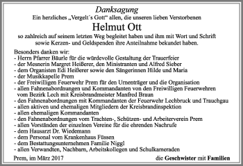 Traueranzeige von Helmut Ott von Allgäuer Zeitung, Füssen