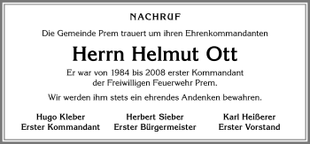 Traueranzeige von Helmut Ott von Allgäuer Zeitung, Füssen