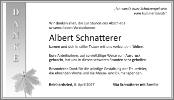 Traueranzeige von Albert Schnatterer von Allgäuer Zeitung, Marktoberdorf