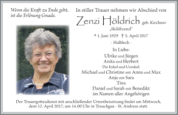Traueranzeige von Zenzi Höldrich von Allgäuer Zeitung, Füssen
