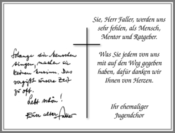 Traueranzeige von Herr Faller von Allgäuer Zeitung,Kempten