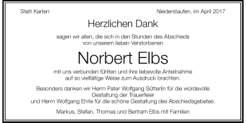 Traueranzeige von Norbert Elbs von Der Westallgäuer