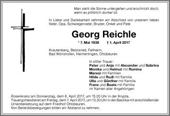 Traueranzeige von Georg Reichte von Memminger Zeitung