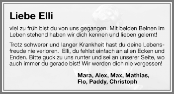 Traueranzeige von Elli  von Memminger Zeitung