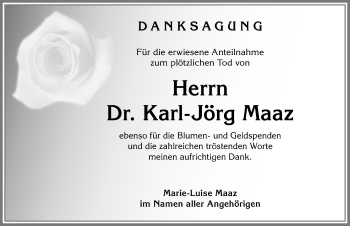 Traueranzeige von Karl-Jörg Maaz von Allgäuer Zeitung, Marktoberdorf