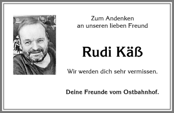 Traueranzeige von Rudi Käß von Allgäuer Zeitung,Kempten