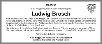Traueranzeige von Ludwig Brosch von Allgäuer Zeitung,Kempten