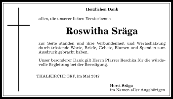 Traueranzeige von Roswitha Sräga von Allgäuer Anzeigeblatt