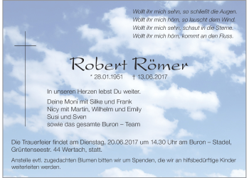 Traueranzeige von Robert Römer von Allgäuer Zeitung