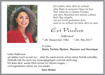Traueranzeige von Evi Paulus von Allgäuer Zeitung, Füssen