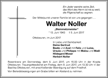 Traueranzeige von Walter Noller von Memminger Zeitung