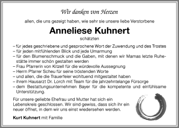 Traueranzeige von Anneliese Kuhnert von Memminger Zeitung