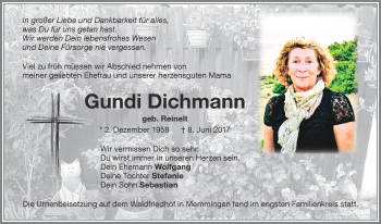 Traueranzeige von Gundi Dichmann von Memminger Zeitung