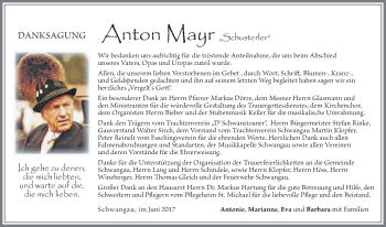 Traueranzeige von Anton Mayr von Allgäuer Zeitung, Füssen