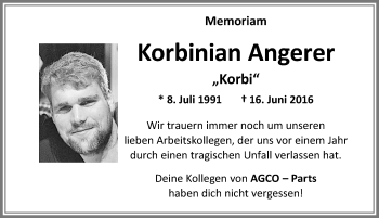 Traueranzeige von Korbinian Angerer von Allgäuer Zeitung