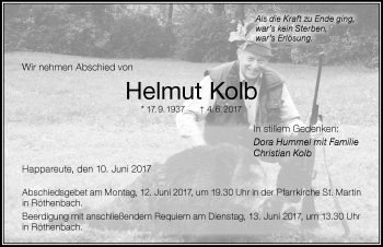 Traueranzeige von Helmut Kolb von Der Westallgäuer