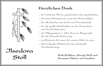 Traueranzeige von Ilsedora  Stoll von Memminger Zeitung