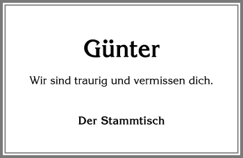 Traueranzeige von Günter  von Allgäuer Zeitung, Marktoberdorf