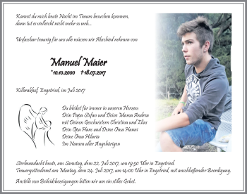 Traueranzeige von Manuel Maier von Allgäuer Zeitung