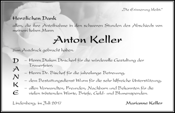 Traueranzeige von Anton Keller von Der Westallgäuer