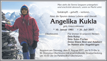 Traueranzeige von Angelika Kukla von Allgäuer Zeitung, Kaufbeuren/Buchloe