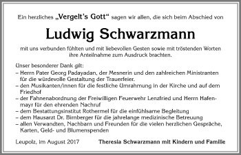 Traueranzeige von Ludwig Schwarzmann von Allgäuer Zeitung,Kempten