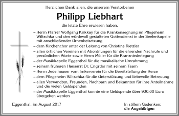 Traueranzeige von Philipp Liebhart von Allgäuer Zeitung, Kaufbeuren/Buchloe