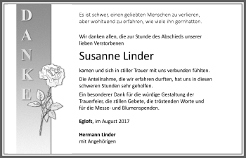 Traueranzeige von Susanne Linder von Allgäuer Zeitung, Marktoberdorf