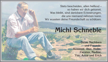 Traueranzeige von Michl Schneble von Allgäuer Zeitung, Kaufbeuren/Buchloe