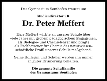 Traueranzeige von Peter Meffert von Allgäuer Anzeigeblatt