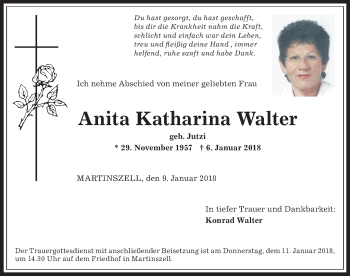 Traueranzeige von Anita Katharina Walter von Allgäuer Zeitung