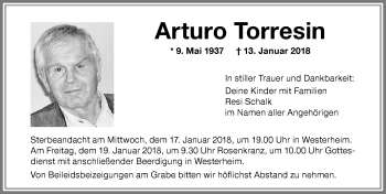 Traueranzeige von Arturo Torresin von Memminger Zeitung