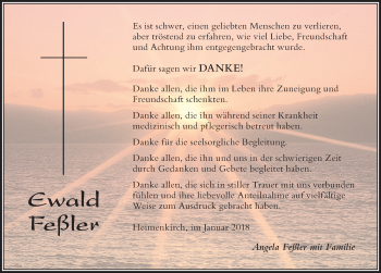 Traueranzeige von Ewald Feßler von Der Westallgäuer
