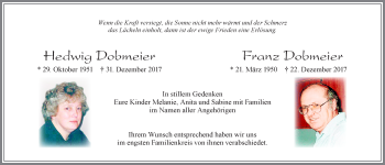 Traueranzeige von Franz Dobmeier von Allgäuer Zeitung, Füssen