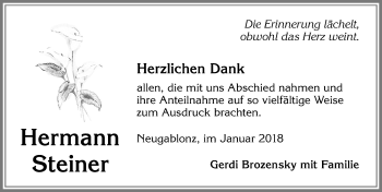 Traueranzeige von Hermann Steiner von Allgäuer Zeitung, Kaufbeuren/Buchloe