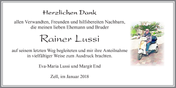 Traueranzeige von Rainer Lussi von Allgäuer Zeitung, Füssen