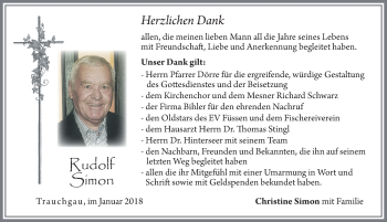 Traueranzeige von Rudolf Simon von Allgäuer Zeitung, Füssen