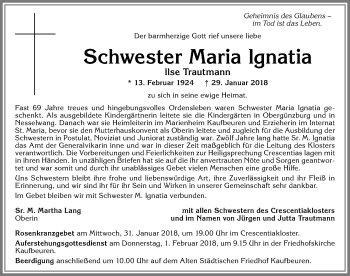 Traueranzeige von llse Trautmann von Allgäuer Zeitung