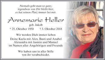 Traueranzeige von Annemarie Heller von Allgäuer Zeitung, Füssen