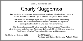 Traueranzeige von Charly Guggemos von Allgäuer Zeitung, Füssen