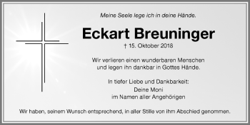 Traueranzeige von Eckart Breuninger von Memminger Zeitung