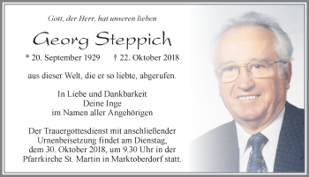 Traueranzeige von Georg Steppich von Allgäuer Zeitung, Marktoberdorf