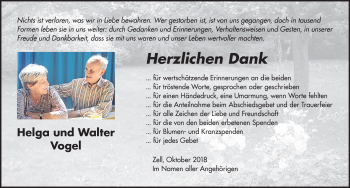 Traueranzeige von Walter Vogel von Memminger Zeitung